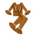 thumbnail image 1 of Gupgi 2 Pcs Tenues de Noël pour Fillettes 0-4 Ans Boutons Ric-Rac Hauts à Manches Longues et Pantalons Évasés, 1 of 8