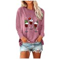 thumbnail image 2 of Hauts d'Entraînement pour Femmes Imprimé Décontracté de Noël Manches Longues Col Rond Blouses en Solde, 2 of 5