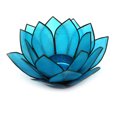 thumbnail image 1 of Bougeoir Chauffe-Plat Petit en Forme de Coquille de Lotus Bleu Turquoise, 1 of 1