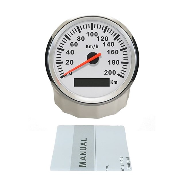 Signal à Impulsions 85 mm Universel 120 Km/h 200 Km/h Compteur de Vitesse Étanche Odomètre Jauge Compteur pour Voiture Camion Bateau avec Rétroéclairage Rouge, Compatibilité Universelle