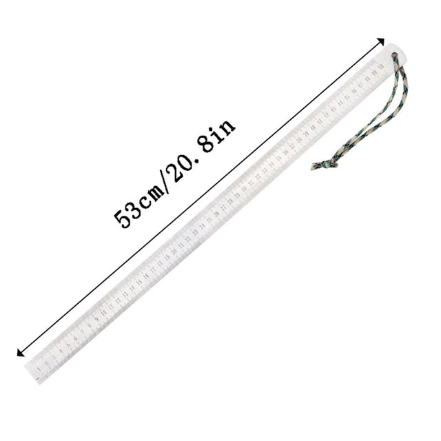 Stainless Steel Ruler 53 cm 20.8 in Heavy Duty Metal Measuring Tool with Dual-Scale Centimeter and Inch Markings