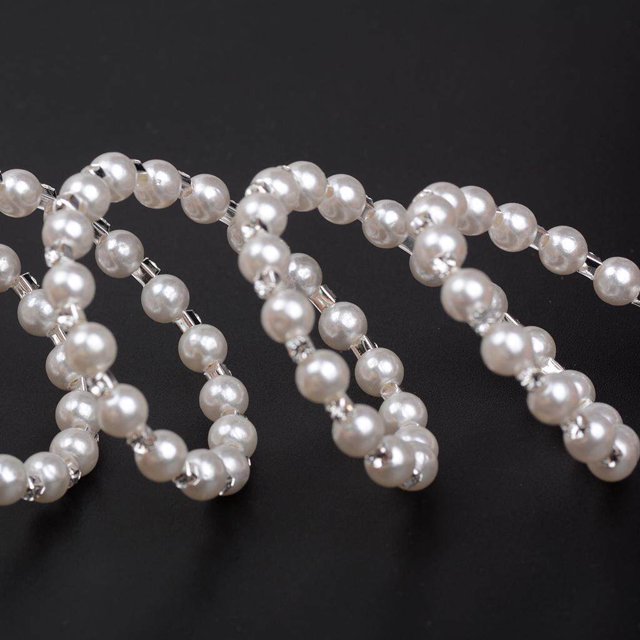 Women Chic Pearl Rhinestone Stretch Stretch Bracelet Bridal Wedding Bracelet for Bridal Wedding Prom 5 Row