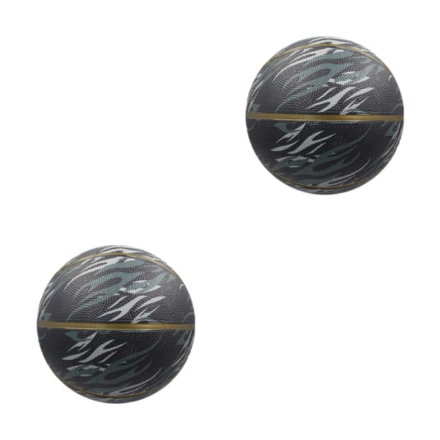 Transemion Good Hand Feeling Waterproof Basketball For Outdoor Games -proof Black- size 7 2Set