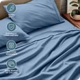 thumbnail image 4 of Bare Home Premium 1800 Collection Ensemble de Draps 4 Pcs, Très Grand, Bleu Couronne, 4 of 10