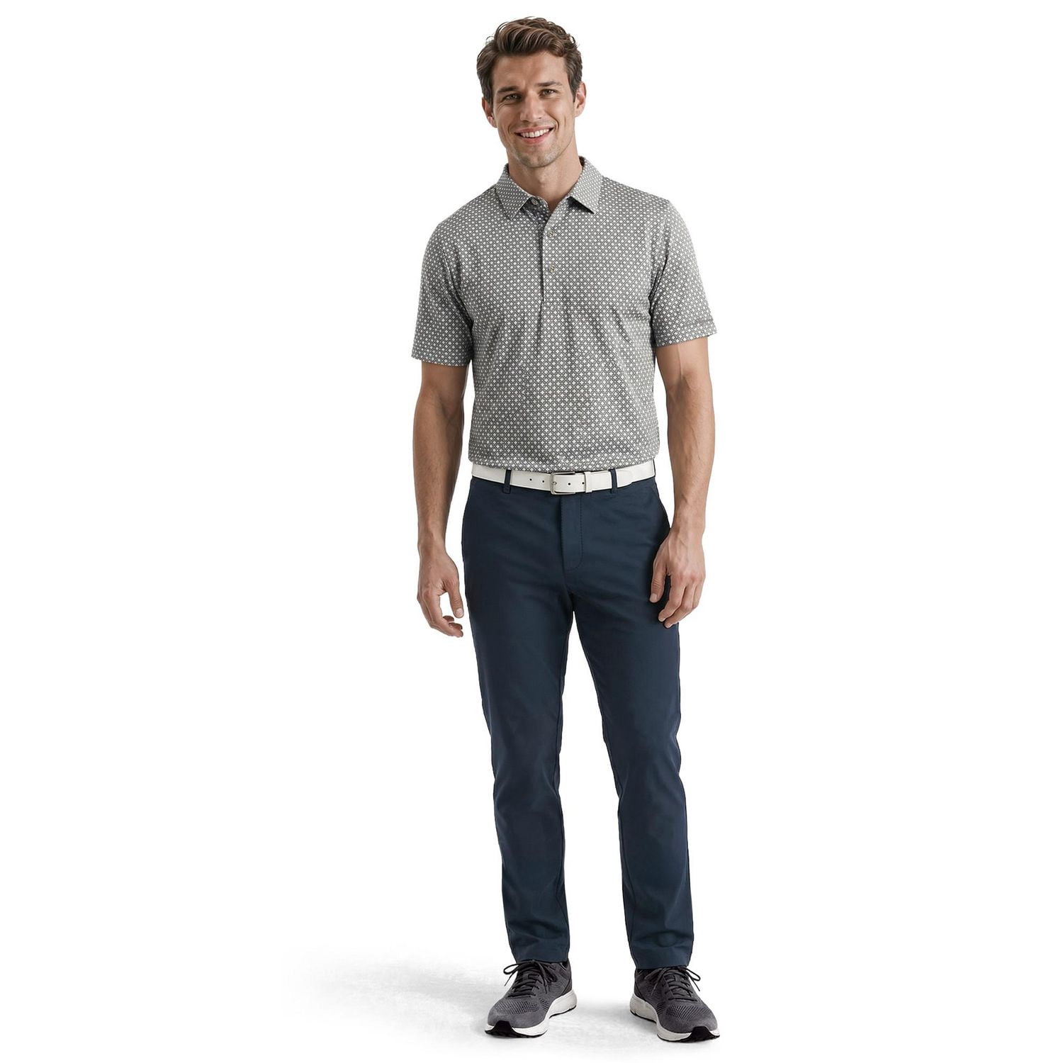 Ben Hogan Performance Men's Shibori Geo Print Short Sleeve Golf Polo Shirt