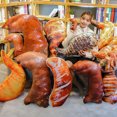 thumbnail image 2 of 3D Simulation Snack Shape Plush Pillow, Soft Food Cushion Stuffed Toy for Home Decor , 60cm, Squid, 2 of 5