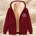 thumbnail image 1 of LOVZFMLL Jackets for Women's Fashionable Printed Fleece Hooded Sweatshirt Jacket, 1 of 4