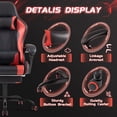 thumbnail image 4 of Homall Chaise de Jeu en Cuir PU avec Repose-Pieds et Soutien Lombaire, Massage, Chaise Ergonomique pour Gamer, Hauteur Réglable, Chaise d'Ordinateur, Rouge, 4 of 8