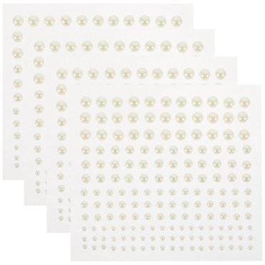 4 Feuilles d'Autocollants de Perles Autoadhésifs Perles Artisanales Fausses Perles Décalcomanies d'Embellissement de Maquillage