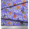 thumbnail image 3 of Soimoi Purple Georgette Viscose Fabric Flying Bird & Floral Print Sewing Fabric BTY 42 Inch Wide, 3 of 3
