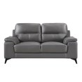 thumbnail image 2 of Topline Home Furnishings 2pc Dark Grey Leather Sofa Set, 2 of 5