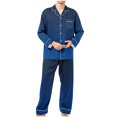 thumbnail image 1 of cllios Mens Long Sleeve Pajamas Sets Gradient Print Loungewear Ultra Soft Button Down Sleepwear 2 Pcs Pj Set with Pockets, 1 of 6