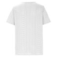 thumbnail image 4 of Mrat Short Sleeve Cardigans Blouse à Manches Courtes Ample et Confortable pour Femmes, Mode, Couleur Unie, Boutonnée, Style Court Lock, Décontractée, Col Rond, Hauts, Cardigans à Manches Courtes, P-26 Blanc P, 4 of 6