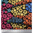 thumbnail image 2 of Soimoi Moss Tissu Georgette Tissu Imprimé de Fleurs Artistiques 1 Yard 42 Pouces de Large, 2 of 3