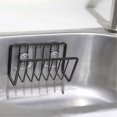 thumbnail image 4 of Oleegame 2PC Spoon And Lid Rest Kitchen Sink Storage Organizer Caddy Small Holder For Sponges Soaps Scrubbers Quick Drying Open Wire Basket With Strong Suction Cups Ronde Collection Black, 4 of 5