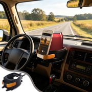 Qiopertar Car Cup Holder Phone Mount, Multifunctional Vent Stand with Secure Clip, Auto Lock Phone Holder for Car