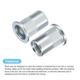 thumbnail image 4 of Unique Bargains M10 Rivet Nuts, 50 Pack Zinc Plated Carbon Steel Knurled Flat Head Threaded Insert Nuts, 4 of 5