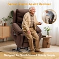 thumbnail image 3 of YSICK Small Power Lift Recliner Chair for Elderly with Remote Control Linen for Living Room,Brown, 3 of 7