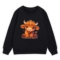thumbnail image 4 of Couverture Portable pour Enfants, Chandails à Capuchon Doux pour Filles, Automne et Hiver, Mignon Imprimé Vache, Col Rond, Manches Longues, Chandail Décontracté Sans Capuche, 4 of 4