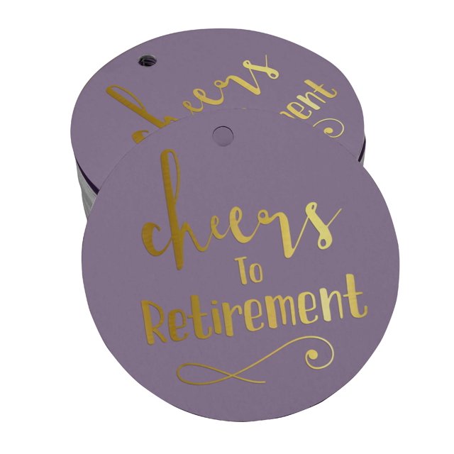 Inkdotpot Real Gold Foil Cheers To Retirement Tags Favor Hang Paper Tags 100 Pieces