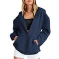 thumbnail image 2 of MeetoTime Sweat à Capuche Zippé Doublé Polaire pour Femmes Veste Décontractée à Manches Longues avec Poches, 2 of 6