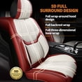 thumbnail image 4 of Maidao Car Seat Covers Full Set for Subaru for Forester 2003-Present 5 Seats Leather Compatible Airbag Water Resistant Front Rear Cushion Protector White and Wine Red, 4 of 8