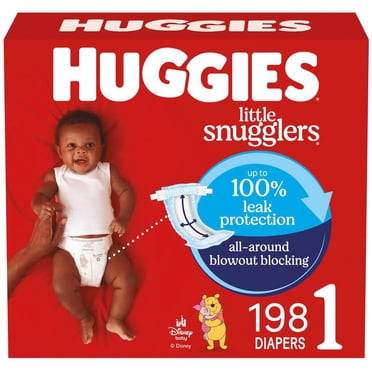 Huggies Little Snugglers Baby Diapers, Econo Pack, Size 1, Count 198