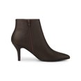 thumbnail image 3 of BLISSFUL STEP Women's Pointed Toe Zipper Stiletto Heels Ankle Boots Coffee 7, 3 of 7