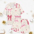 thumbnail image 4 of Ensemble de Pyjama Garçon Imprimé Manches Courtes à Boutons Tenue d'Intérieur Ensemble Pyjamas pour Enfants Nuisette Pyjamas Mignons pour Filles Garçons Filles Mode, 4 of 5