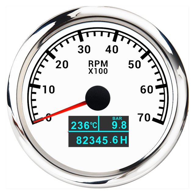 3 in 1 Tachometer Gauge 8000/ 6000/ 4000 RPM 85mm Waterproof Tacho Meter LED Water Temp Oil Pressure Hour Meter For Boat Car ,Easy to Calibrate