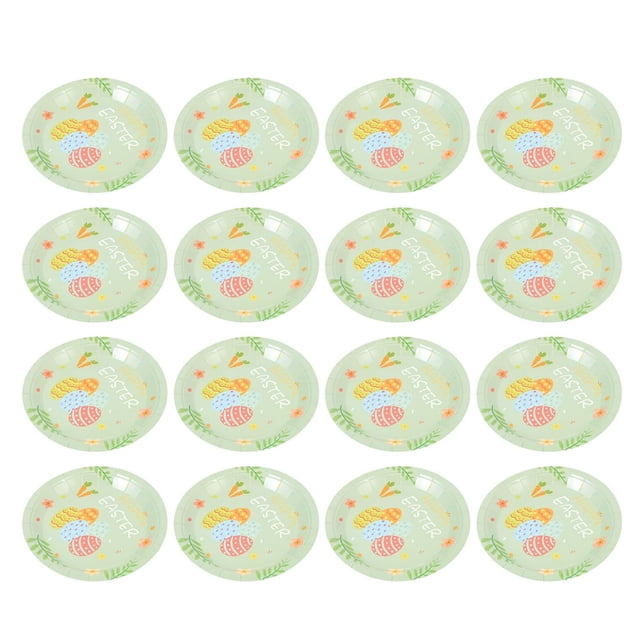 HLONK32 Pcs Stuff Paper Tray Plastic Plates Disposable Christmas Easter Party