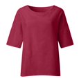 thumbnail image 4 of Blouses Grande Taille pour Femmes T-Shirts Liquidation Manches Courtes Col Rond Coton Ample Blouse, 4 of 7