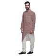 thumbnail image 2 of Atasi Printed Casual Asymmetric Kurta Pyjama For Men Designer Long Kurta Set, 2 of 4