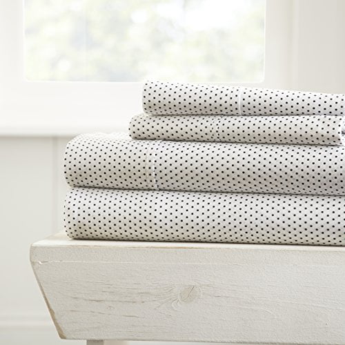 ienjoy Home 4 Piece Sheet Set Stippled Patterned, California King, Gray