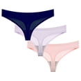thumbnail image 1 of Srobpty Culottes String Taille Basse pour Femmes, 3 Pcs Culottes String d'Été Sans Couture Respirantes Taille Basse, 1 of 2