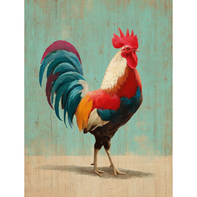 Toile Murale Style Ferme Coq 15,75 X 11,81 Pouces