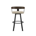 thumbnail image 2 of Amisco Lars 26 in. Swivel Counter Stool - Cream Bouclé Polyester / Brown Wood / Black Metal, 2 of 10