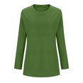 thumbnail image 3 of Timegard Hauts pour Femmes Col Rond Manches Longues Couleur Unie Confortable Chaud T-Shirt Basique Automne Hiver Tunique Décontractée, 3 of 4
