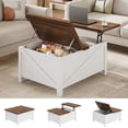 thumbnail image 2 of MARNUR Table Basse à Plateau Relevable avec Rangement, Table Basse de Style Ferme Convertible en Bois, Rectangulaire, 2 of 8