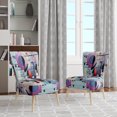 thumbnail image 2 of Designart « Illusions Spatiales Violet Suprématisme » Fauteuil d'Appoint Rembourré Abstrait Multicolore - Fauteuil Moderne pour Salon, 2 of 7