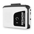 thumbnail image 1 of Reshow Portable Walkman Cassette Tape Player with Built-in Speaker and Headphone Jack, USB C Cassette to MP3 Converter, Reverse Recording to Tape, Cassette Tape Recorder, Full Stereo Sound-White, 1 of 8