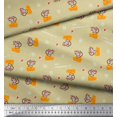 thumbnail image 2 of Soimoi Beige Cotton Duck Fabric Cheese Slice & Rats Kids Print Fabric by Yard 42 Inch Wide, 2 of 3