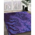 thumbnail image 3 of Ahgly Company Tapis d'Intérieur Lavable à la Machine, Carré, Transitionnel, Violet, Tapis de Zone, 4 Pieds Carré, 3 of 7