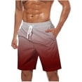 thumbnail image 2 of EOYWHK Mens Gym Shorts Big and Tall Athletic Swimwear Shorts Gradient Color Board Shorts Elastic Waist Beach Shorts Drawstring with Pockets ,Sizes S-5XL, 2 of 5