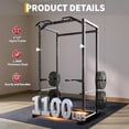 thumbnail image 4 of GloryStar Heavy Duty Squat Rack Power Cage for Home Gym, 1100 LB Capacity Power Rack Features Pull-Up Bar, Dip Bars, Adjustable Safety Spotters, J-Hooks, and Built-in Plate Storage, 4 of 8