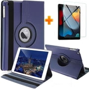 SuperShield Case for iPad (A16) 11th/10th Generation (2025/2022) with Screen Protector, Soft Back Shell Slim Rotating Stand Shockproof Tablet Cover, Auto Wake/Sleep (Blue)