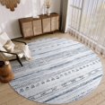 thumbnail image 1 of Round Blue Rug for Living Room 6x6ft Boho Area Rugs Machine Washable Rugs for Bedrooms Nursery Dining Room Moroccan Circle Rug Modern Non Slip Round Carpet, 1 of 6