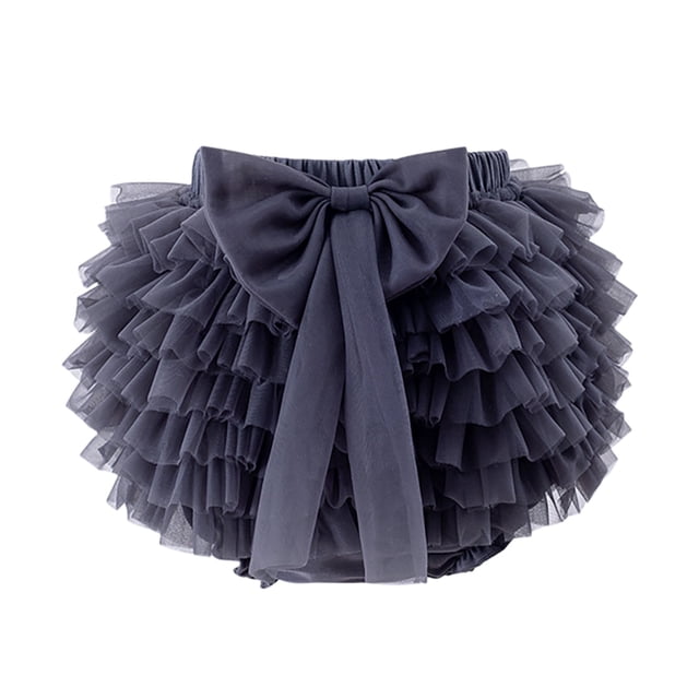 Robes pour Adolescentes Tutu Été Pompon Couleur Unie Jupe Fesses Robe Fille Grise 6-12