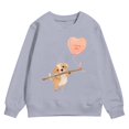 thumbnail image 4 of PMVFHDE Chandails à Col Rond Fille Automne et Hiver Saint-Valentin à la Mode et Intéressant Imprimé Chiot Chandail à Capuchon pour Enfants Gris Pâle,12-18 Mois, 4 of 4