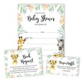 thumbnail image 4 of Inkdotpot Set Of 30Safari Jungle Animals Baby Shower Invitations-Diaper Raffle Tickets And Baby Shower Book Request Cards Invites Its A Boy Its A Girl, 4 of 7